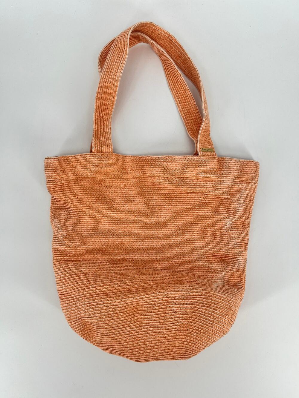 Eric Javits Original Orange Squishee Tote Bag Woven Top Handle Lined FLAW READ
